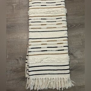 Chenille Stripe Throw blanket Cotton/Polyester New